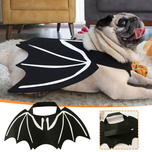 Xihbxyly Disfraz de Alas de Calavera para Perro de Halloween, Accesorio de Cosplay para Mascotas Que Brilla En La Oscuridad, Estilo Misterioso y Divertido para Fiestas, Material de Poliéster Fácil de
