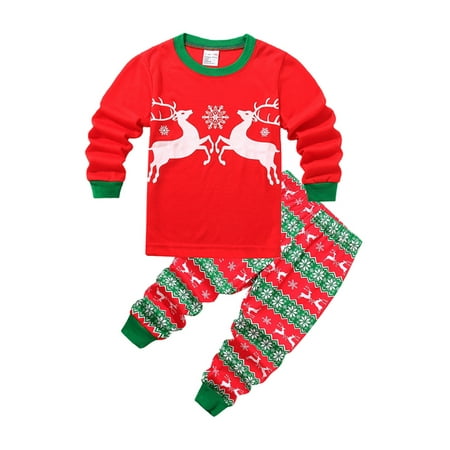 

Baloco Child Kids Girls Boys Christmas Outfits Xmas Tops Pants Sets Santa Elk Snownan Pyjamas Sleepwear Nightwear