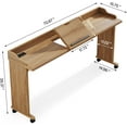 thumbnail image 5 of Tribesigns 70.8" Over Bed Table with Wheels - Mobile Queen Over The Bed Desk with Outlet and USB, Adjustable Drafting Table and Wood Frame, 5 of 5