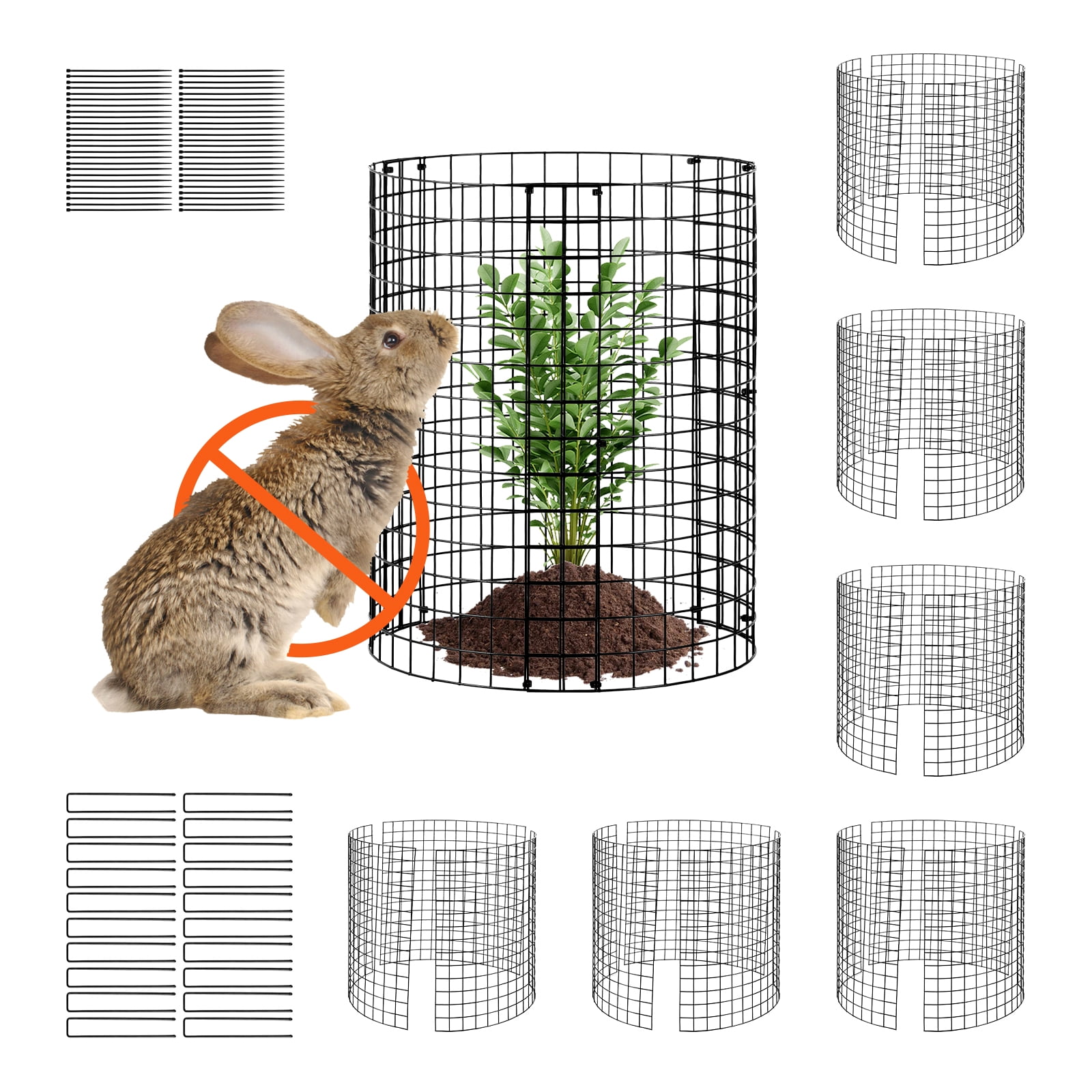 VEVOR 6 pack Plant Protector from Animals, 12.6'' Dia. x 14'' H Chicken Wire Plant Protector, Plant Cages for Outdoor Plants, Flowers & Vegetables, Keeps Bunny Chicken Squirrels Out, 18pcs Metal Mesh