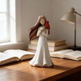 thumbnail image 1 of Birdeem Figurine Ange Blanche, Statue Commémorative en Résine pour Décoration Intérieure, Cadeau Réconfortant pour Souvenir et Sympathie, 1 of 8