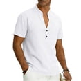 thumbnail image 5 of XAOFW Men's Summer Shirts Casual Short Sleeve Breathable Button Down Shirt Relaxed Fit Placket Shirts For Outdoor And Daily Wear Trendy Tops XXXL, 5 of 9
