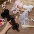 thumbnail image 3 of 3M 3 Colors Polyester Pleated Lace Trim with Imitaiton Pearl for Sewing Decoration Mixed Color 4-3/4 inch(120mm) 1m/color, 3 of 5