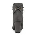 thumbnail image 4 of Unique Bargains Bottines à Talon Bloc à Bout Rond avec Fermeture Éclair pour Femme Gris US 7, 4 of 7