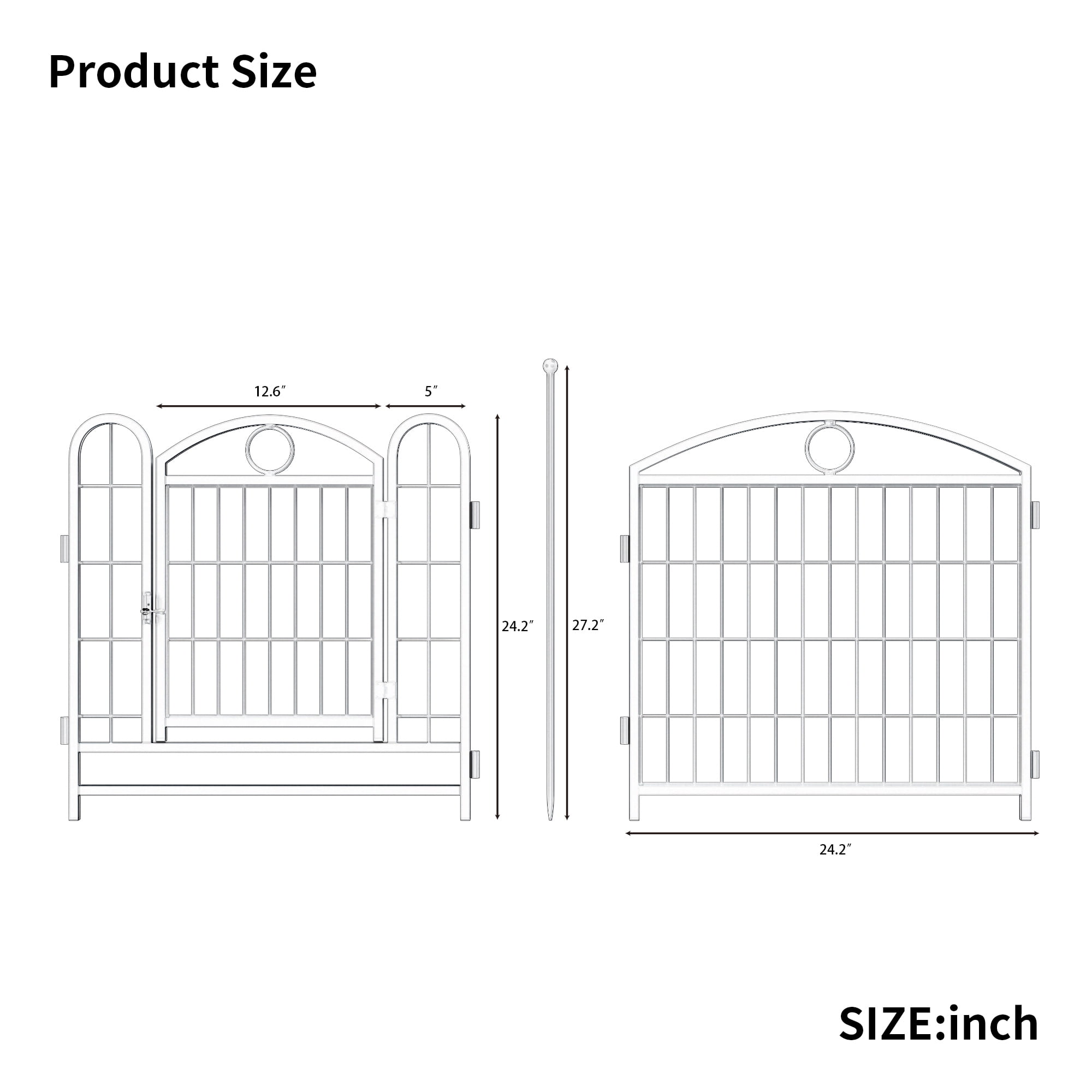 WRXELAN 24-Inch 8-Panel Dog Pen, Heavy-Duty Foldable Metal Pet Fence, Suitable for Indoor and Outdoor Use—Sturdy Pet Play Pen with Safety Gate, Easy to Assemble (Black)