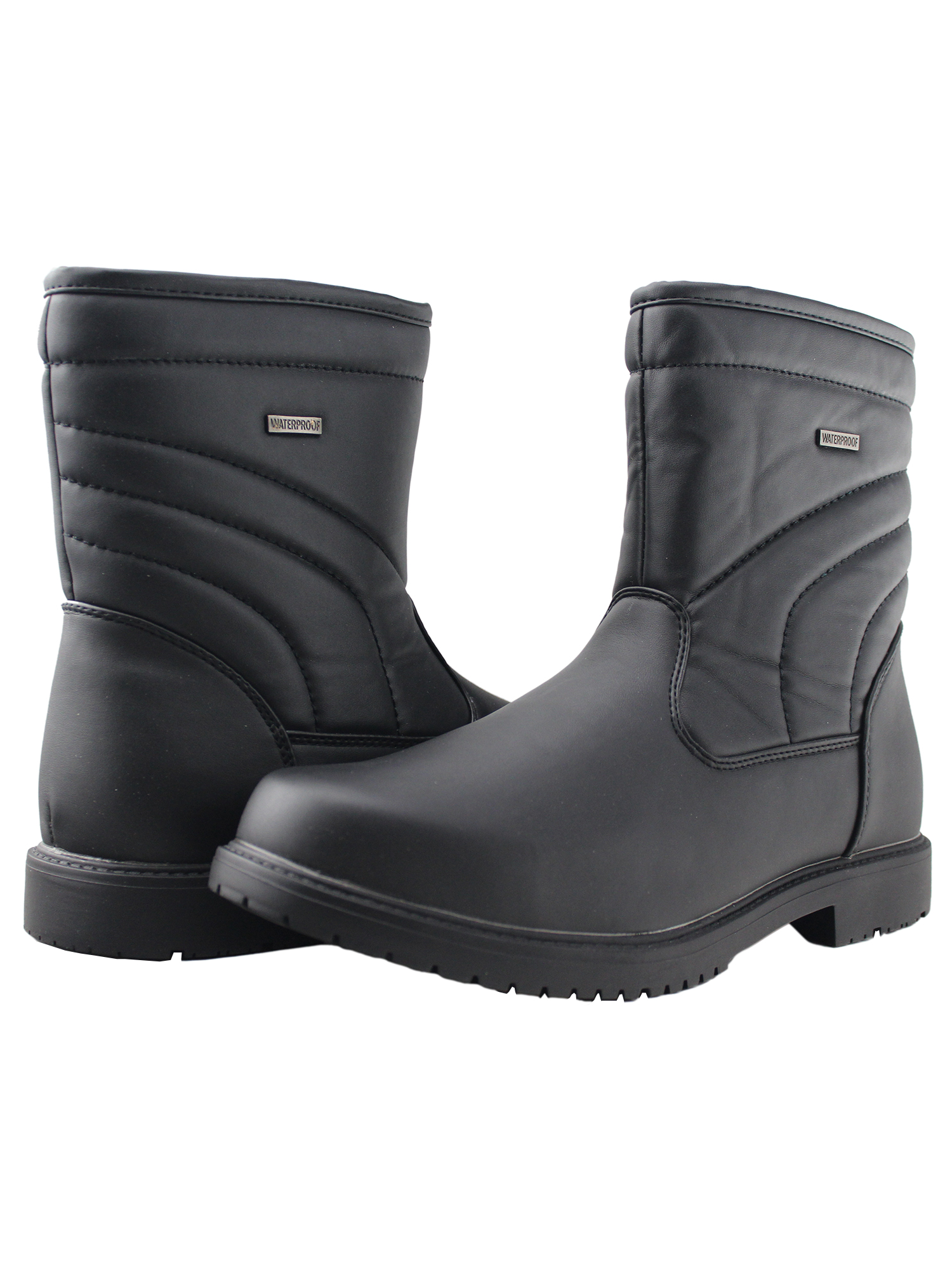 Tanleewa Men's Winter Boots Fur Lining Waterproof Non Slip Snow Boots Side Zipper Shoe Size 8 - image 1 of 6