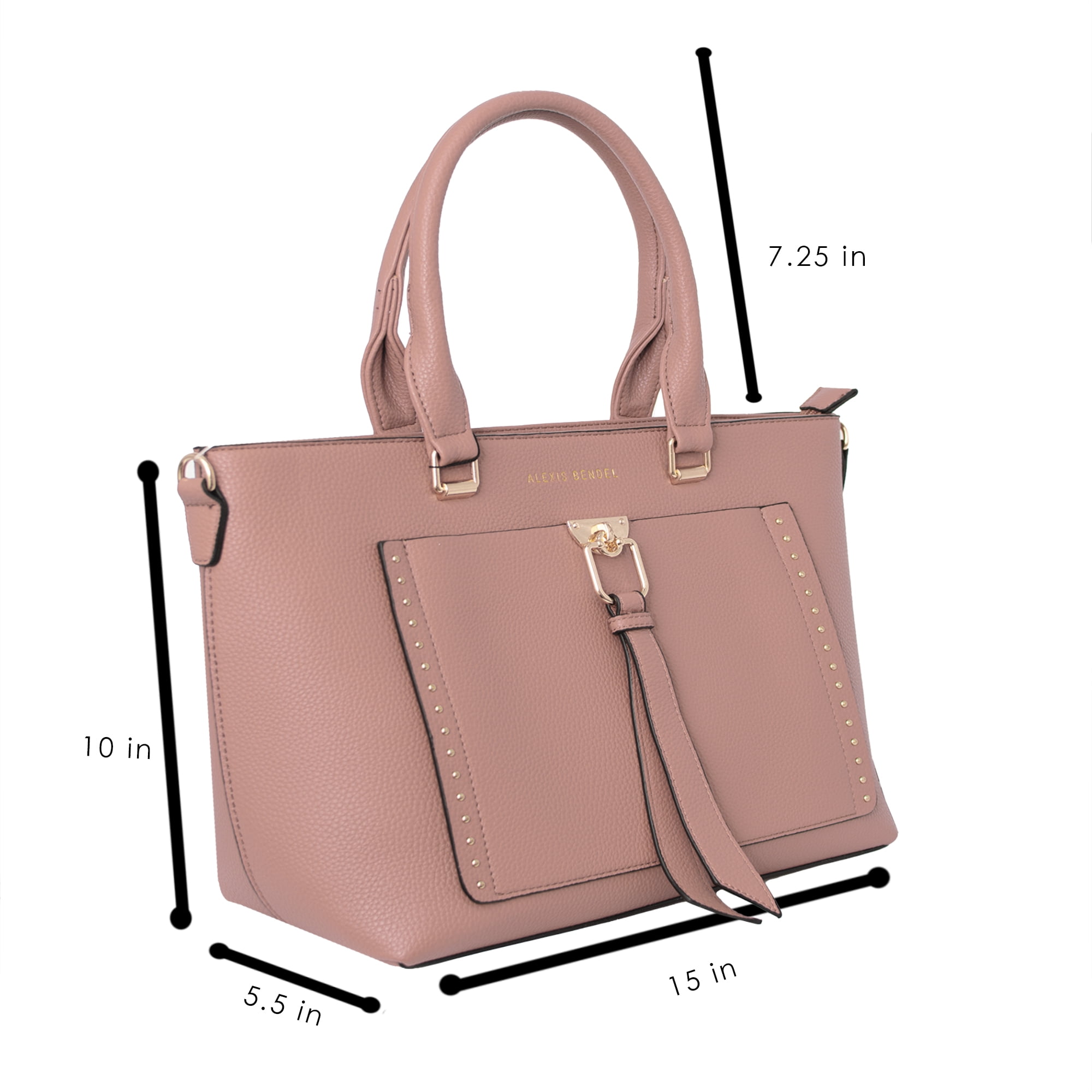 Alexis Bendel Mauve Women’s Vegan Leather Multi-Style Shopper Tote Everyday Handbag
