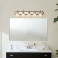 thumbnail image 4 of Kichler 36" 5 Light Brushed Nickel Vanity Light with Satin Etched Glass Shades, 4 of 5