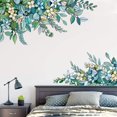 thumbnail image 2 of Pegatina de pared de plantas con hojas verdes en 3D, calcomanías de pared florales de hojas de vinilo de primera calidad, decoración de papel tapiz de hojas para colgar, compatible con sala de estar, Afortunado Sencillez, 2 of 5