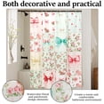 thumbnail image 6 of Dznils Floral Shower Curtain with Hooks, Farmhouse Patchwork Fabric Bathroom Curtain, Pink Bow Floral, 72" x 72", 6 of 11