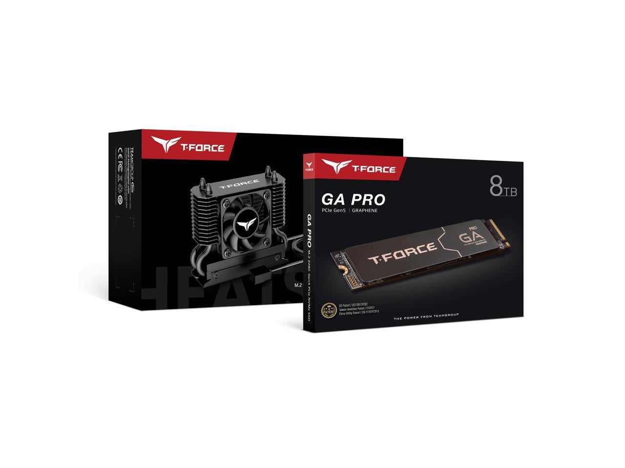 Team Group T-FORCE GA PRO M.2 2280 8TB PCIe Gen5.0x4 with DRAM CACHE with NVMe 3D NAND Internal Solid State Drive (SSD) TM8FGL008TTC133