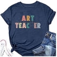thumbnail image 2 of Womens Casual Fashion Printed Crew Neck Short Sleeve Pullover T Shirt, 2 of 3