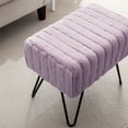 thumbnail image 2 of 44 Colors Super Mink Faux Fur Green Ottoman Bench, Eden, Living Room Foot Rest Stool Entryway Makeup Bench End of Bed Bedroom Home Decor Chair for Sitting,19" x 13" x 17", 2 of 19