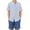 Blue Stripe & Navy, variant on Boy's 2 Piece Beach Outfit Short Sleeve Textured Button Down Shirt and Short Sets Summer Vacation Wear