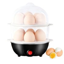 Bxaolu Mini Egg Cooker, Easy Egg Cooker Electric 14-Egg Capacity, Soft, Medium, 2-Tier Hard-Boiled Egg Cooker with Auto Shut-Off, Black