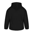 thumbnail image 4 of Herrnalise Men Winter Casual Solid Hooded Jacket With Long Sleeves And Pockets Windbreaker Coat Black, 4 of 5