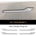 thumbnail image 2 of IPG for Tesla Model 3 / Model Y Door Handle Decal Sticker Wrap Kit (Set of 4) with Tesla Logo (Brushed Aluminum), 2 of 6