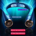 thumbnail image 2 of Ventilador de cuello colgante USB sin aspas Turbo pequeño ventilador de banda para el cuello recargable silencioso portátil para deporte ventilador de refrigeración eléctrico plegable, azul, 2 of 5