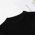 thumbnail image 2 of KaLI_store Little Girl Sweaters Girls Pullover Sweater Shawl Collar Cable Knit Fall Winter Sweaters Black,9-12 Months, 2 of 5