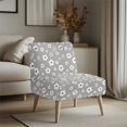 thumbnail image 2 of ZIATUBLES Flower Gray Print Armless Accent Chair Cover Stretch Non-Slip Chair Slipcover Soft Spandex Couch Cover Machine Washable Chair Protector Cover Home Decoration for Living Dining Room, 2 of 7
