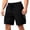 Black, variant on Mens Cargo Shorts Elastic Waist 7 Inch Inseam Knee Length Cargo Shorts Multiple Pockets Lightweight Summer Gym Workout Pants
