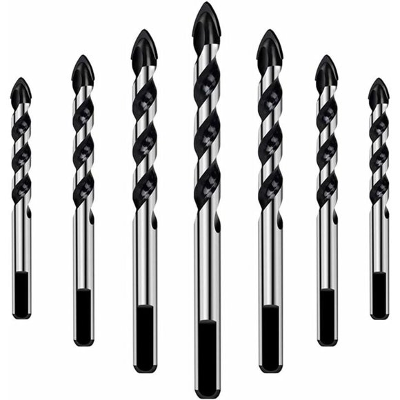 7 Piece Drill Bit Set for Tile, Glass, Concrete, Stone, Brick, Tile, Ceramic and Mirrors (3mm 4mm 5mm 6mm 8mm 10mm 12mm)