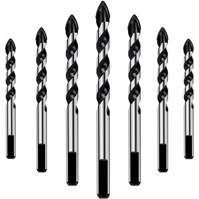 7 Piece Drill Bit Set for Tile, Glass, Concrete, Stone, Brick, Tile, Ceramic and Mirrors (3mm 4mm 5mm 6mm 8mm 10mm 12mm)