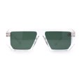 thumbnail image 2 of Flat Top Mobster Angular Modern Metal Hinge Racer Sunglasses Clear - Green, 2 of 4