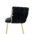 thumbnail image 2 of AomDwell Velvet Dining Chairs Set of 2, Accent Side Chairs with Gold Metal Legs Black, 2 of 9