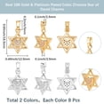 thumbnail image 2 of 1set 16Pcs 2 Colors Brass Micro Pave Cubic Zirconia Pendants Star Charms Mixed Color 16~16.5x12~12.5x2~2.5mm Hole: 2~2.5x5mm 8pcs/color, 2 of 7