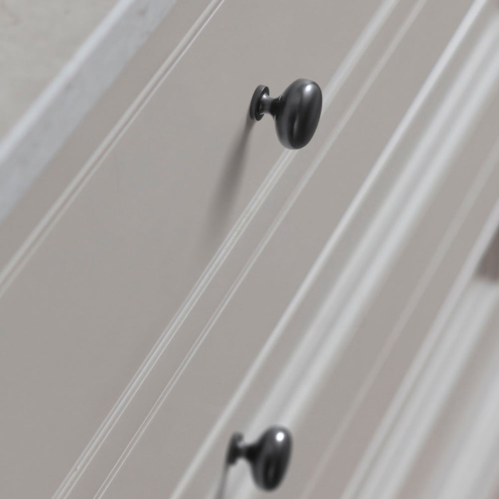 Goo-Ki Set of 6 Elegant Matte Black Cabinet Knobs - Classic Round Kitchen Hardware, Contemporary Drawer Pulls Sleek Dresser Handles