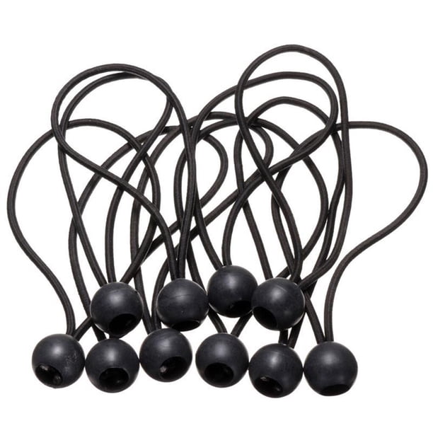 Advancent Cuerda elástica de 25 piezas, resistente al desgaste, pequeña bola de cuerda elástica, soporte para toldo negro, herramientas de carpas