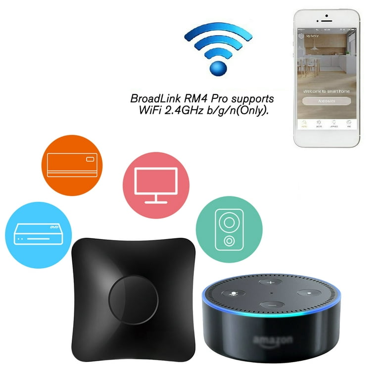 Broadlink RM4 pro Smart IR/RF Remote Control Hub with Sensor Cable-WiFi  IR/RF Blaster for Smart Home Automation, TV, Curtain, Shades Remote, Works  with Alexa, Google Assistant, IFTTT (RM4 pro S) 
