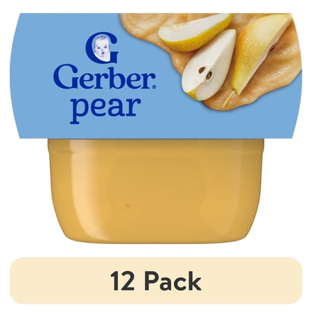 (12 pack) Gerber 1st Foods Baby Food, Pear, 2 oz Tubs (2 Pack)