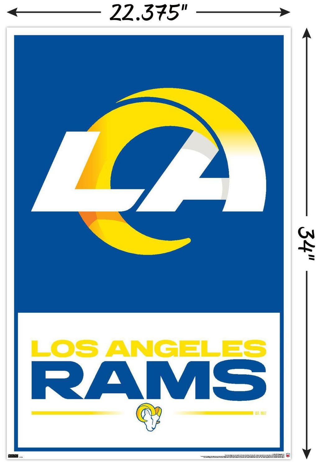 NFL Los Angeles Rams - Logo 21 Wall Poster, 22.375" x 34" Framed