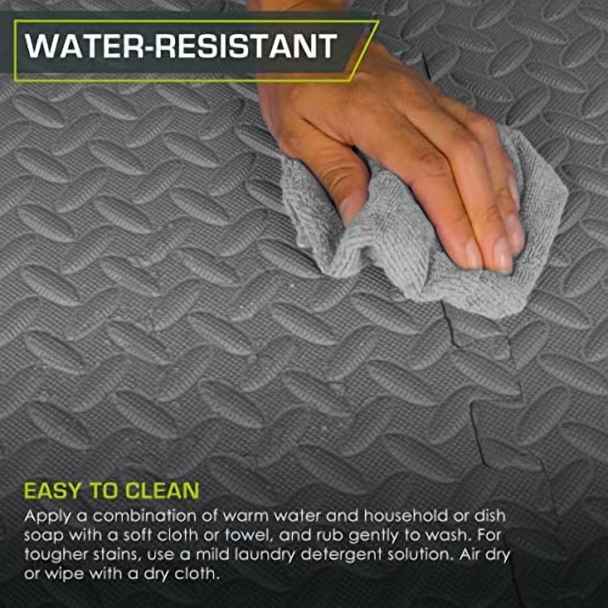 Puzzle Exercise Mat ½ in, EVA Interlocking Foam Floor Tiles for Home Gym, Mat for Home Workout Equipment, Floor Padding for Kids, Grey, 24 in x 24 in x ½ in, 24 Sq Ft - 6 Tiles