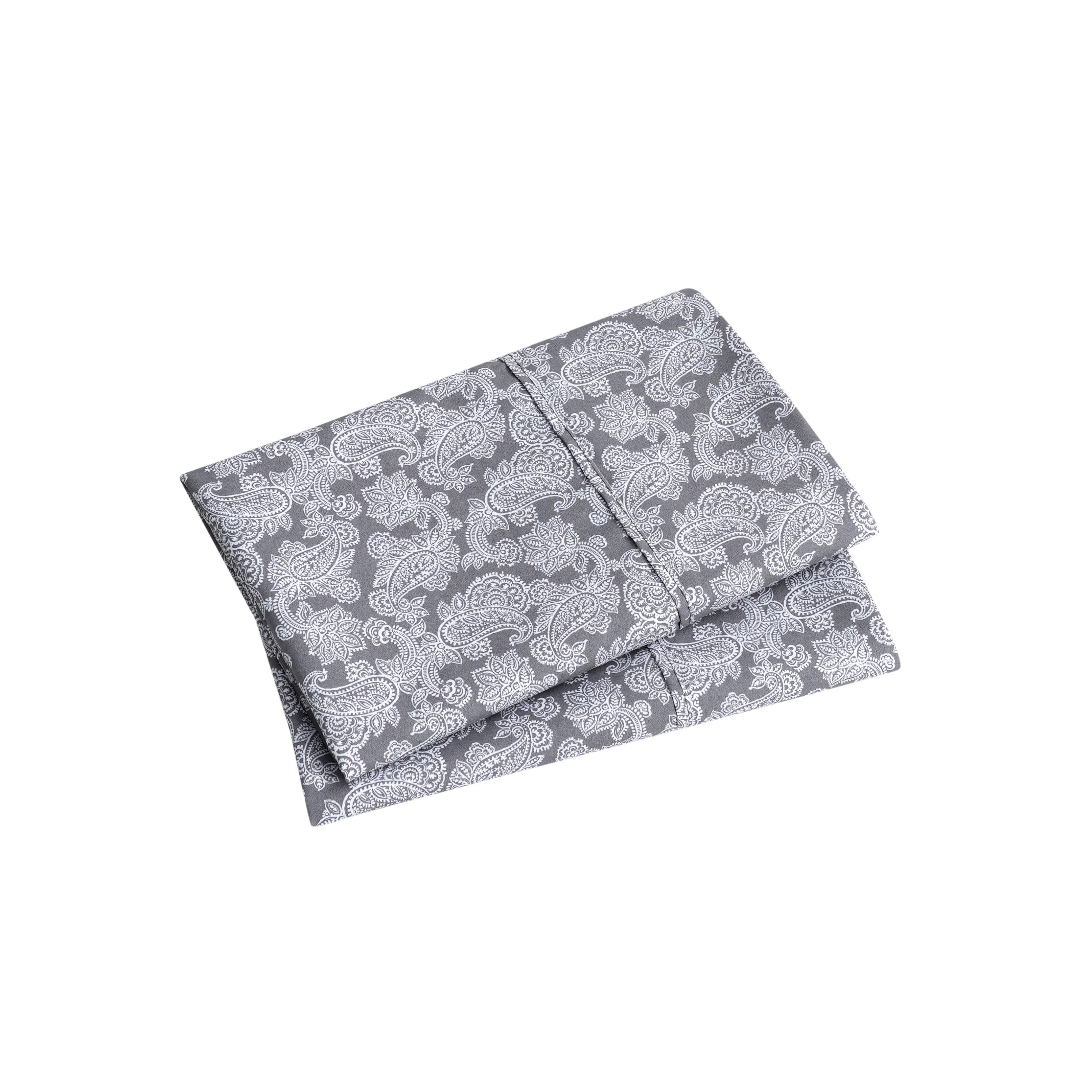Mainstays Super Soft Brushed Microfiber Pillowcase Set, Grey Paisley Print, Standard/Queen, 2 Pieces
