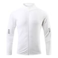 thumbnail image 2 of ZQUUVOU Men's Shirts Long Sleeve Solid Color Sports Hoodless Casual Outwear Zipper Jackets (White,2XL), 2 of 7