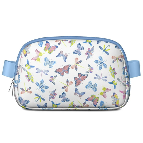 Cute Butterfly and Floral Design Waist Bag – Waterproof Adjustable Fanny Pack – Belt Bag for Running, Outdoor Sports, and Travel