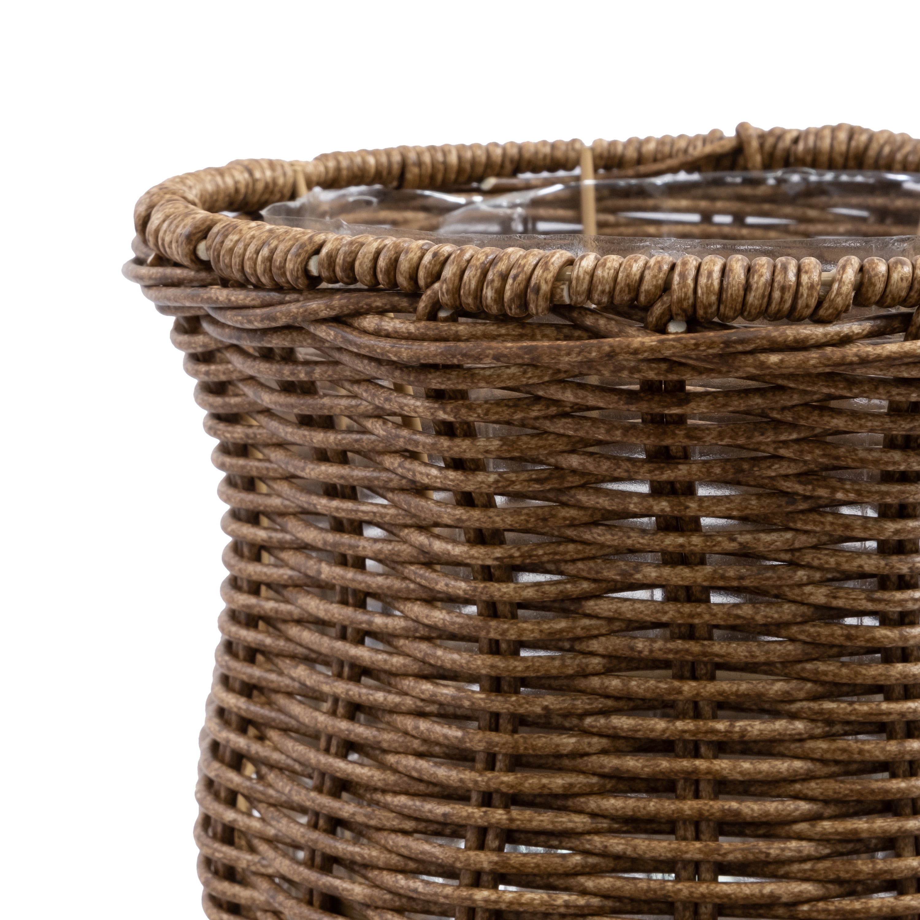 My Texas House 8 Inch Goblet Woven Planter Urn Shape, Brown