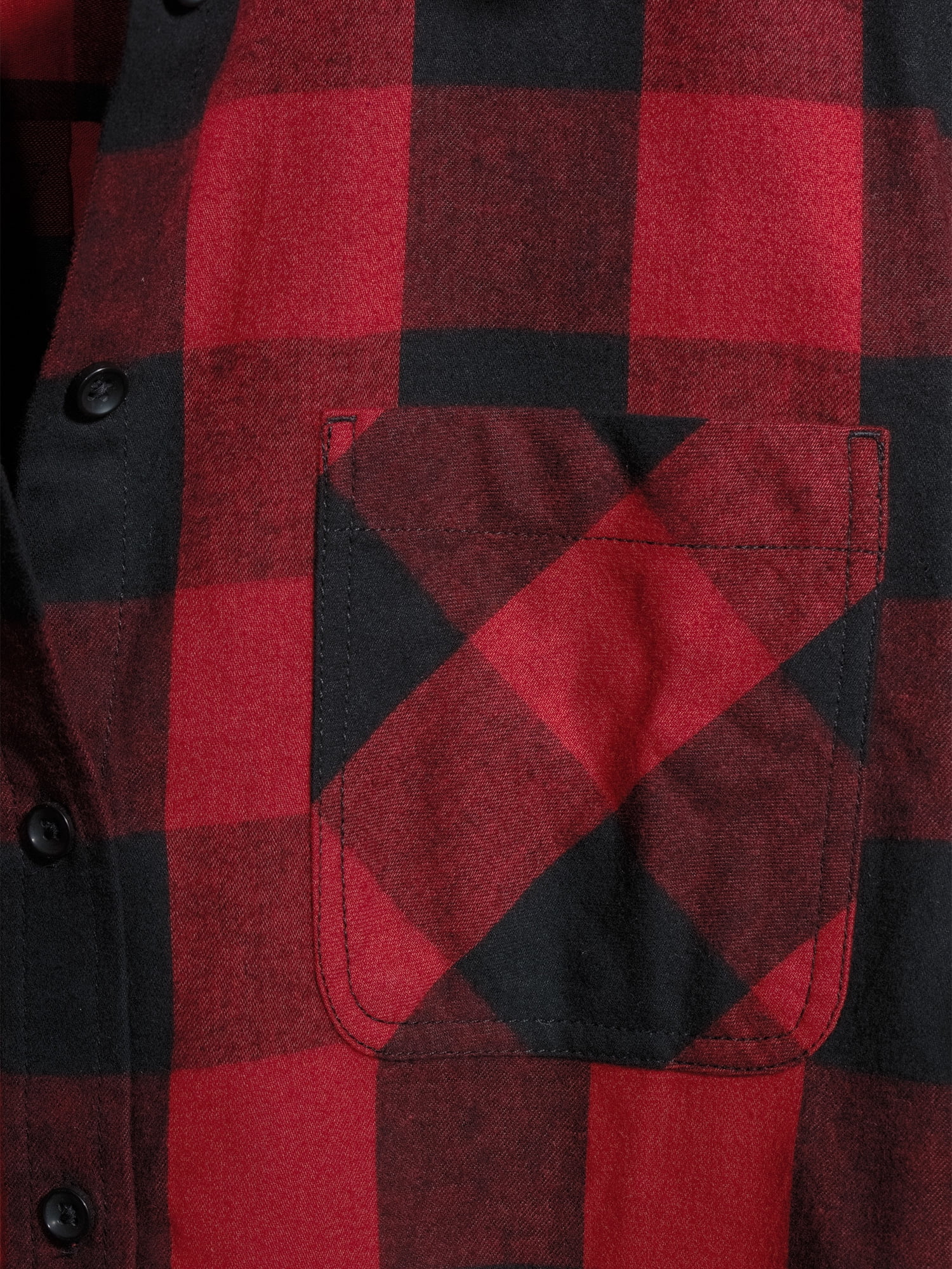 Time and Tru Women's Plaid Flannel Button Front Shirt