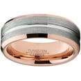 thumbnail image 3 of Metal Masters Mens Tungsten Carbide Wedding Band Ring 8mm Flat Top Brushed Rosetone Pink Comfort-Fit Band 15, 3 of 6