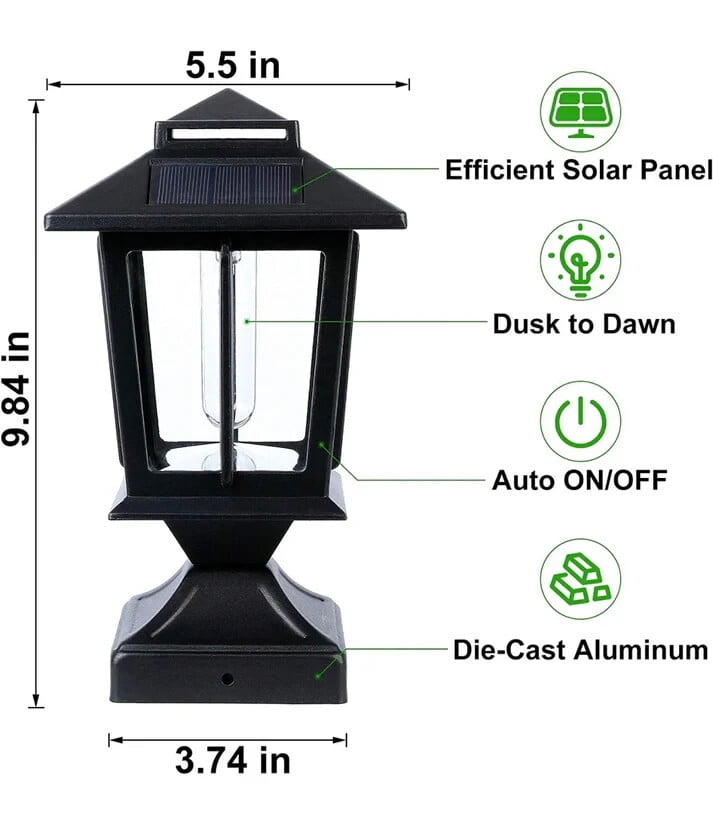 SmartYard Metal Solar Post Lights 4X4 Outdoor, Waterproof Fence Post Lights 2 PK