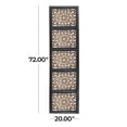 thumbnail image 4 of DecMode Brown Wooden Handmade Intricately Carved Floral Wall Decor, 4 of 14