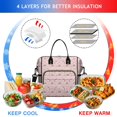 thumbnail image 3 of Unicorn and Wing Pink Pattern Insulated Leakproof Lunch Box for Women, Large Lunch Bag for Tween Teen Adult, Loncheras Para Mujer for Work Beach Travel Picnic Camping, 3 of 5