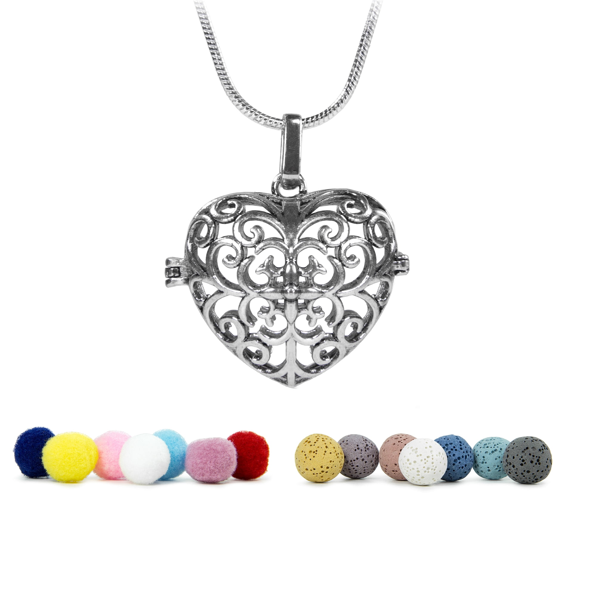 B219 Bronze Heart Round Ball Floating Diffuser Beads Cage Diffuser Locket 