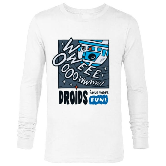Star Wars R2-D2 Droids Have More Fun - Long Sleeve T-Shirt for Men - Customized-White