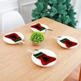 thumbnail image 7 of Yhmxh Christmas Silverware Holders, Santa Socks Pocket Tableware Holder, Christmas Tableware Holder Flatware Non Woven Fabrics Knife Fork Bags Cutlery Organizers for Dinner Table Xmas Party Decor, 7 of 7
