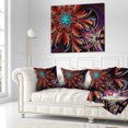 thumbnail image 2 of Designart Fractal Flower in Dark Red Digital Art - Floral Throw Pillow - 18x18, 2 of 4