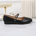 thumbnail image 4 of Womens Classic Mary Jane Flats 2026 Trend Comfortable Low Heel PU Faux Leather Shoes Non-Slip Adjustable Strap Dress Flats for Work Office Casual,Size 9.5, 4 of 9
